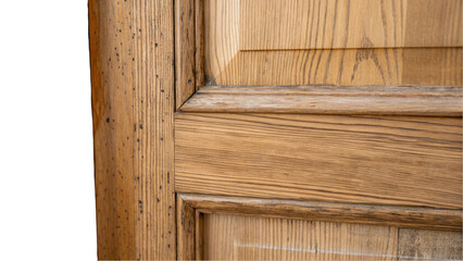 Aufkleber - Wooden door frame with visible texture and signs of aging, providing a rustic and authentic feel, perfect for design projects needing a touch of vintage charm, isolated on transparent background