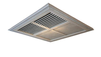 Aufkleber - White ceiling air vent diffuser isolated on a transparent background, enhancing air circulation and distribution within hvac systems for optimal comfort and energy efficiency