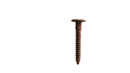 Aufkleber - Close up of a rusty metal screw, isolated on a transparent background, ideal for adding a touch of realism to industrial themed designs or presentations