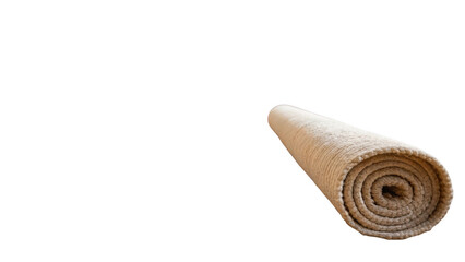 Aufkleber - Rolled beige carpet isolated on transparent background, perfect for interior design projects and home decoration purposes, offering a cozy and comfortable atmosphere