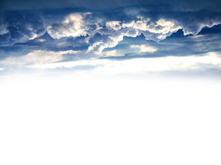 dramatic cloudscape over dark horizon scenic sky nature photography clouds, blue sky on transparent 