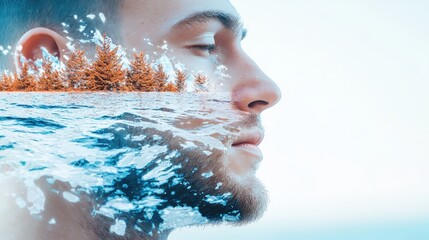 Fototapete - Visual Conceptual composition with multiple exposure photography effects for depth