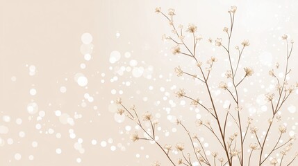 Fototapete - Aesthetic Hand drawn delicate line art of flowers on a neutral background.