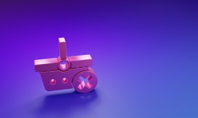 Poster - pink remove shopping basket icon isolated on purple-blue background. online buying concept. delivery