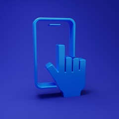 Fototapete - Blue Phone repair service icon isolated on blue background. Adjusting, service, setting, maintenance, repair, fixing. Minimalism concept. 3D render illustration