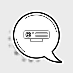 Fototapete - Line Web camera icon isolated on grey background. Chat camera. Webcam icon. Colorful outline concept. Vector
