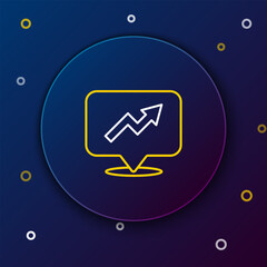 Poster - line financial growth increase icon isolated on blue background. increasing revenue. colorful outlin