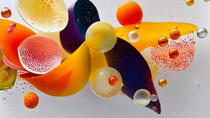 Poster - colorful and artistic plate of food with a variety of shapes and textures