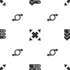 Poster - Set Graph, chart, diagram, Many ways directional arrow and Arrow on seamless pattern. Vector