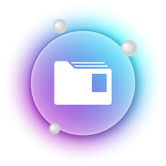 Poster - White Document folder icon isolated on white background. Accounting binder symbol. Bookkeeping management. Blue and purple gradient circle background. Vector