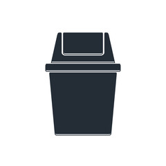 Poster - Black Trash can icon isolated on white background. Garbage bin sign. Recycle basket icon. Office trash icon. Vector
