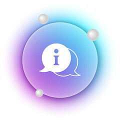 Fototapete - White Information icon isolated on white background. Blue and purple gradient circle background. Vector