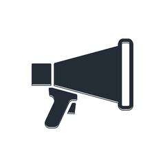 Poster - Black Megaphone icon isolated on white background. Speaker sign. Vector