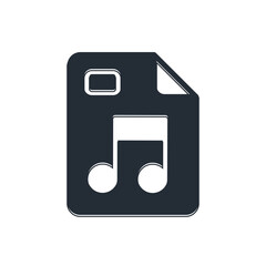 Poster - Black MP3 file document. Download mp3 button icon isolated on white background. Mp3 music format sign. MP3 file symbol. Vector