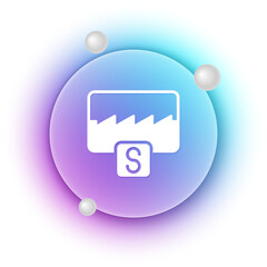 Poster - White Music wave equalizer icon isolated on white background. Sound wave. Audio digital equalizer technology, console panel, pulse musical. Blue and purple gradient circle background. Vector