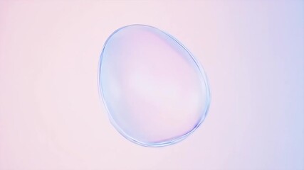 Aufkleber - 背景がパステルカラーの光沢のある透明な球体の3Dレンダリングイラスト
