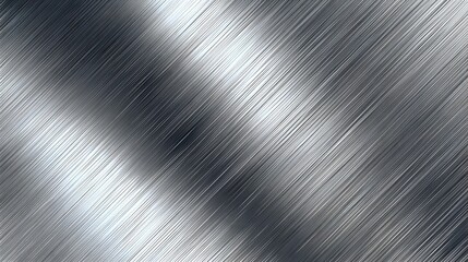 Aufkleber - Luxurious brushed silver metal texture with soft diagonal light reflections creating a clean sophisticated gradient surface for a background