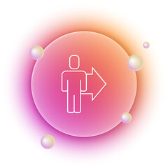 Poster - White Leader of a team of executives icon isolated on white background. Orange and pink gradient circle background. Vector