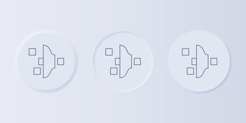 Aufkleber - Grey Filter setting icon isolated on grey background. Set icons in square buttons. Vector