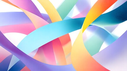 Aufkleber - Captivating abstract composition featuring dynamic lines curves and neon inspired gradients that create a mesmerizing contemporary design