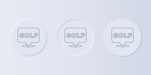 Poster - Grey Golf label icon isolated on grey background. Set icons in square buttons. Vector