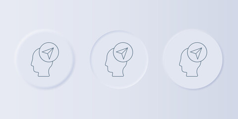 Fototapete - Grey Map marker with a silhouette of a person icon isolated on grey background. GPS location symbol. Set icons in square buttons. Vector