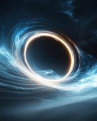 Wall Mural - cosmic black hole accretion disk - abstract space art space abstract cosmic black hole universe dark