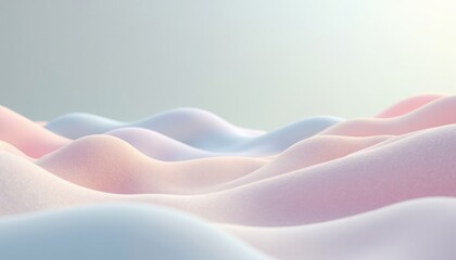 Poster - Abstract pastel landscape with soft hills and dreamy atmospheric background