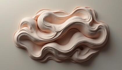 Poster - Abstract swirling smooth pastel shapes with a soft, flowing, and organic aesthetic