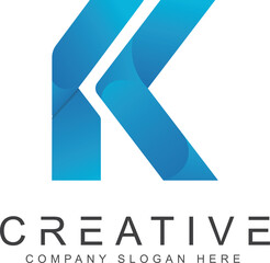Aufkleber - Creative Letter K Style Gradient Logo Inspiration. Vector K Monogram Logo Design With Gradient Bold and Dynamic Letters. Initial Logo Symbol Character K
