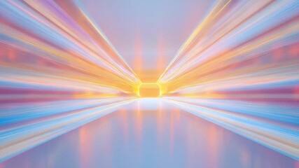 Aufkleber - 青とオレンジの抽象的な光速トンネル効果が特徴の未来的なデザインと技術コンセプトのイメージ