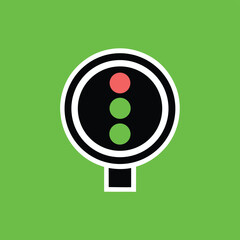 Poster - Abstract traffic light design icon representing stop and go with transparency