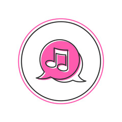 Poster - Filled outline Music note, tone icon isolated on white background. Vector