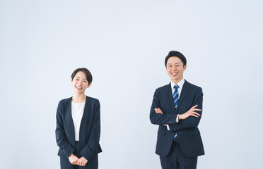 Aufkleber - 笑顔の男女ビジネスパーソンのグループ