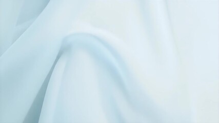 Poster - 穏やかな青色の布のテクスチャ 柔らかくドレープした生地の背景 エレガントで抽象的な波状のデザイン ライトシルクの質感 ミニマルなスタイルのクローズアップ