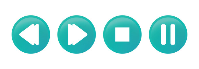 Media Player Control Buttons Set
