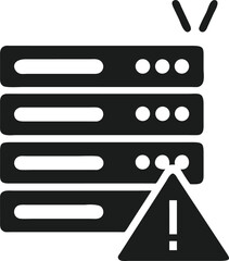 Aufkleber - Red server down alert icon with glowing server rack indicating critical network issues