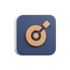 Leinwandbilder - 3D illustration of a modern design logo, featuring a target or goal symbol in a square frame