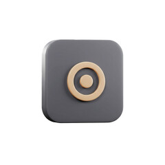 Leinwandbilder - 3D render of a modern app icon design with a target-like symbol on a gray background