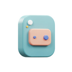 Leinwandbilder - 3D rendered camera icon, minimalist design, perfect for digital marketing or website design