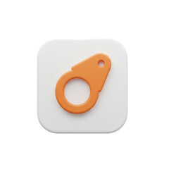 Leinwandbilder - 3D Render of an Orange and White Icon Featuring a Carabiner, Rounded Square