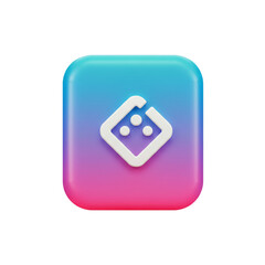 Leinwandbilder - 3D rendered game icon featuring a stylized die with a gradient background and white outline