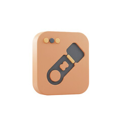 Leinwandbilder - 3D rendered illustration of an interface for website tools in a modern style with a bottle opener