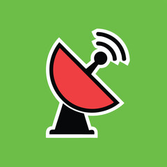 Aufkleber - Stylized satellite dish icon illustration suitable for digital communication and technology concepts