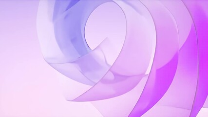Poster - 紫と青の色合いの抽象的な3Dオブジェクトが曲線と層状のディテールのあるソフト照明の背景に浮かび上がっている