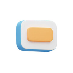 Leinwandbilder - 3D rendered illustration of a colorful button with rounded corners and modern design element