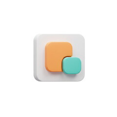 Leinwandbilder - Abstract 3D Rendered Icon of Overlapping Squares, Representing Conceptual Design