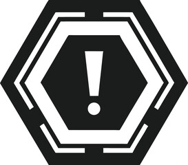 Aufkleber - Futuristic holographic exclamation mark warning symbol vector design
