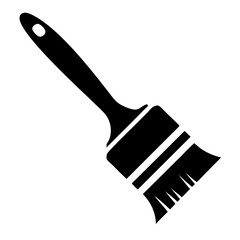 Poster - Simple paintbrush icon, black paintbrush silhouette, paintbrush graphic for website design. Paintbrush image is perfect for website design, app icon, or simple graphic.