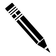 Poster - Simple black pencil icon.  Pencil graphic design element with wood texture.  This pencil image is perfect for creating website icons and app interfaces.